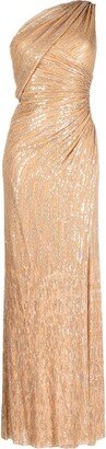 One-Shoulder Sequin-Embellished Dress