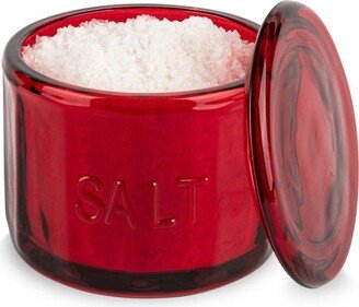 Glass Salt Cellar, with Airtight Lid, 10 Oz, Ruby