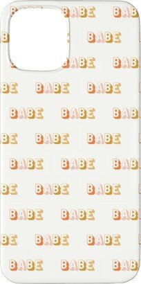 Custom Iphone Cases: Babe - Typography - Neutral Phone Case, Silicone Liner Case, Matte, Iphone 11 Pro, Yellow