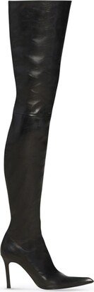 Odeon 100mm over-the-knee leather boots