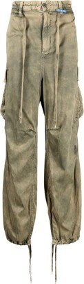 Faded-Effect Wide-Leg Trousers-AB