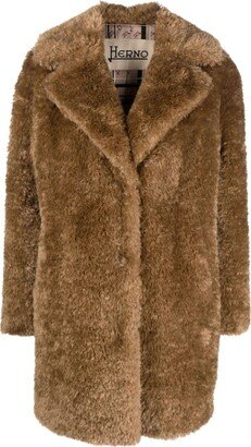 Curly faux-shearling coat
