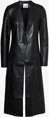 Gabriela Coll G Womens Black No.179 V-neck Leather Coat