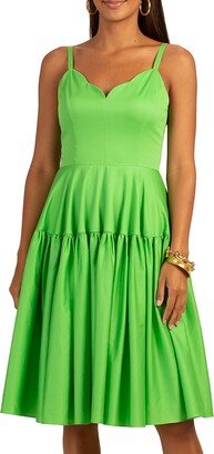 Bask Scalloped Cotton Knee-Length Dress