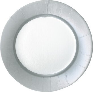 Round Paper Dessert Plate Silver/White Pkg/8