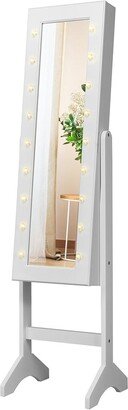 Mirrored Jewelry Cabinet Organizer w/18 Led lights