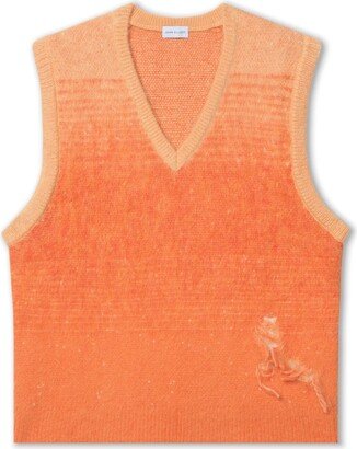 gradient-effect V-neck vest-AA