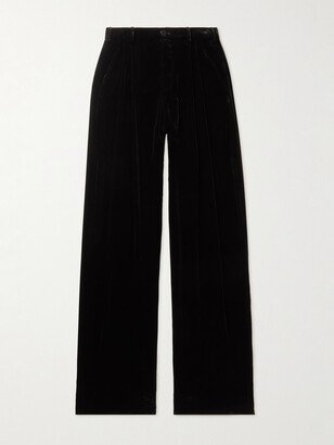 Wide-Leg Velour Trousers