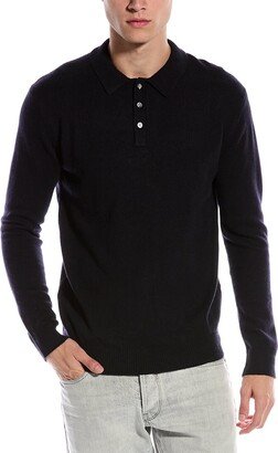 Brushed Wool-Blend Polo Sweater-AA