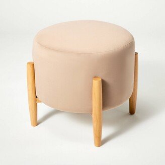 Threshold designed w/Studio McGee Elroy Round Velvet Ottoman with Wooden Legs - Threshold™ designed with Studio McGee