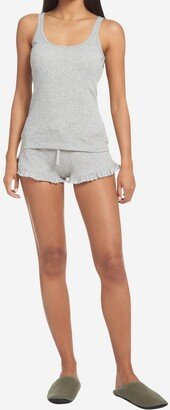 Raisa & Raffaela Organic Pima Cotton Rib Set In Heather Grey