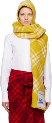 Yellow Hooded Check Scarf