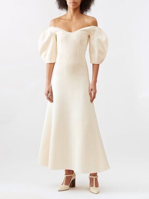 Buisier Off-the-shoulder Wool-blend Cady Dress