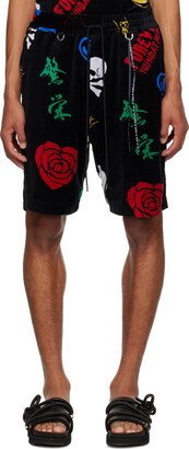 Black Jacquard Shorts