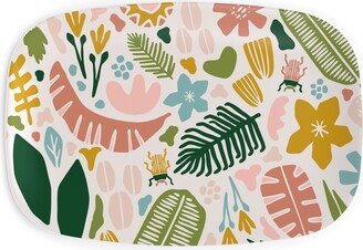 Serving Platters: Tropical Adventure Woodcut - Multi Serving Platter, Multicolor