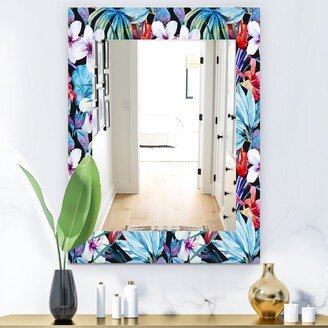 Designart 'Obsidian Bloom 23' Bohemian and Eclectic Mirror - Printed Wall Mirror