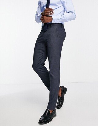 slim fit suit pants in navy mini stripe