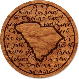 South Carolina Carolina in My Mind Coaster - Crafted From Cherry Or Maple Wood