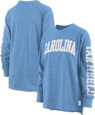 Women's Pressbox Carolina Blue North Carolina Tar Heels Plus Size Two-Hit Canyon Long Sleeve T-shirt