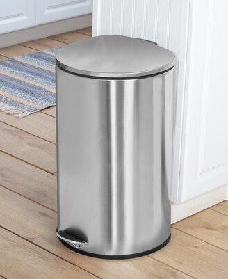 40-Liter Semi-Round Stainless Steel Step Trash Can with Lid