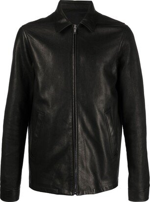 Brad leather shirt jacket