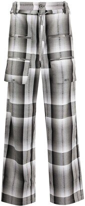 Loco checked straight leg trousers