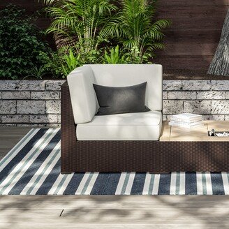 Palm Springs Brown Rattan Outdoor Sectional Side Chair - 32 x 32 x 32