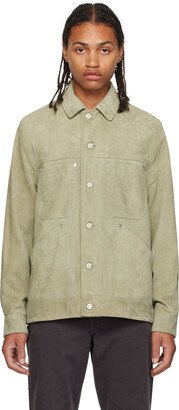 Green Button Leather Jacket