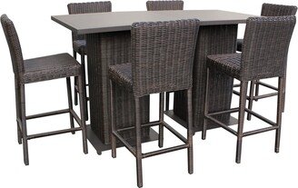 Venice Pub Table Set w/ Barstools 8 Piece Outdoor Patio Furniture