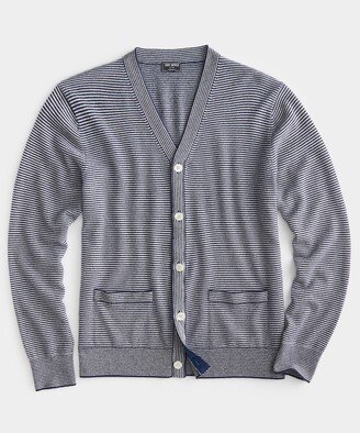 Cashmere Cardigan in Classic Navy Stripe