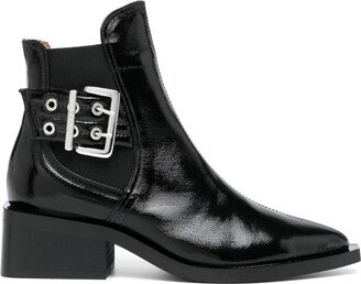 45mm Buckle-Detail Leather Boots