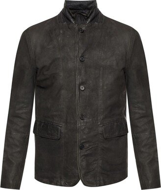 ‘Survey’ Leather Jacket - Grey