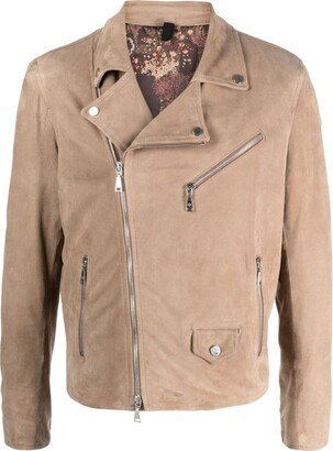 Leather `Biker` Jacket-AB