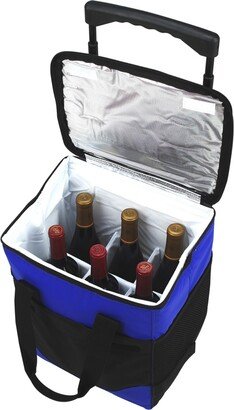 Insulated 6 Bottle Wine Carrier on Wheels