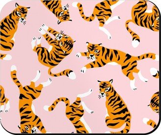 Mouse Pads: Tigers - Pink Mouse Pad, Rectangle Ornament, Pink