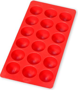 Round Shapes Silicone Ice Cube Tray, Red