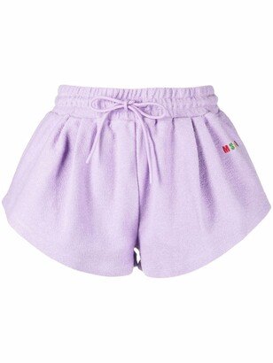 Logo-Embroidered Cotton Track Shorts-AD