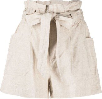 High-Waisted Drawstring Shorts-AA