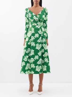 Ellison Floral-print Taffeta Faille Midi Dress