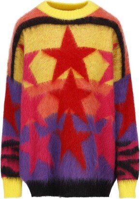 Star-Intarsia Crewneck Jumper