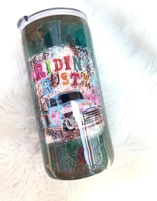 Patina Ridin Rusty 3In1 Bottle/Slim Can Cooler/ 16Oz Cup | Classic Car Leopard Distressed