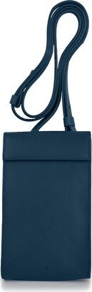 Godi. Handmade Adjustable Leather Phone Bag With Pocket - Navy Blue