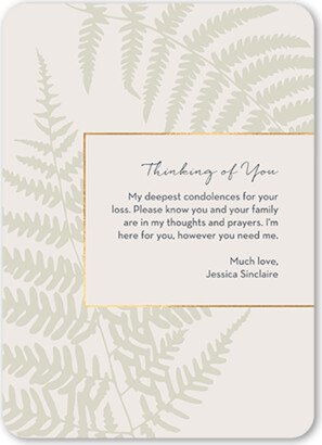 Sympathy Cards: Deepest Condolences Sympathy Card, Grey, 5X7, Matte, Signature Smooth Cardstock, Rounded