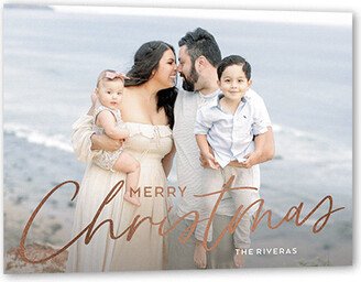 Holiday Cards: Fulgent Festivities Holiday Card, Gray, Rose Gold Foil, 5X7, Christmas, Matte, Signature Smooth Cardstock, Square