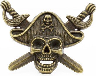 Pirate Skull Knobs in Antique Brass - Cabinet Boy Room Decor Nautical