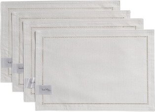 Set Of 4 Lurex Hemstitch Placemats