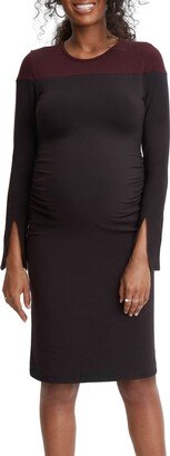 Colorblock Maternity Dress