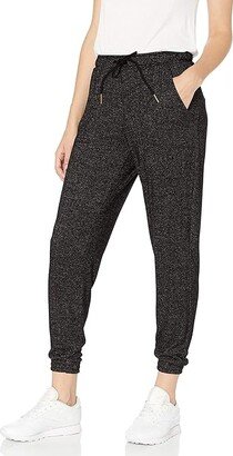 Women's Bobs for Dogs and Cats Cozy Pull on Jogger Sweat Pant (Black Heather/Gold Heart) Women's Clothing