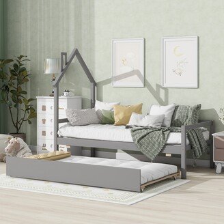 EKAR Twin Wooden Daybed with trundle