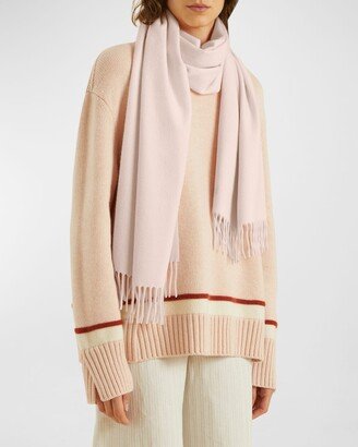 Cashmere Sciarpa Grande Fringe-Trim Scarf-AA